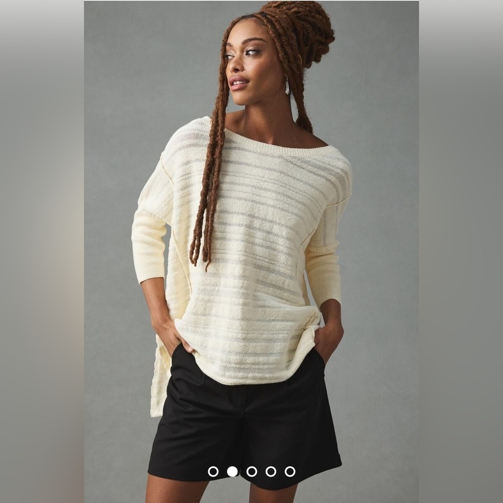 Oversized Tunic Pilcro Tunic Sweater in Ivory